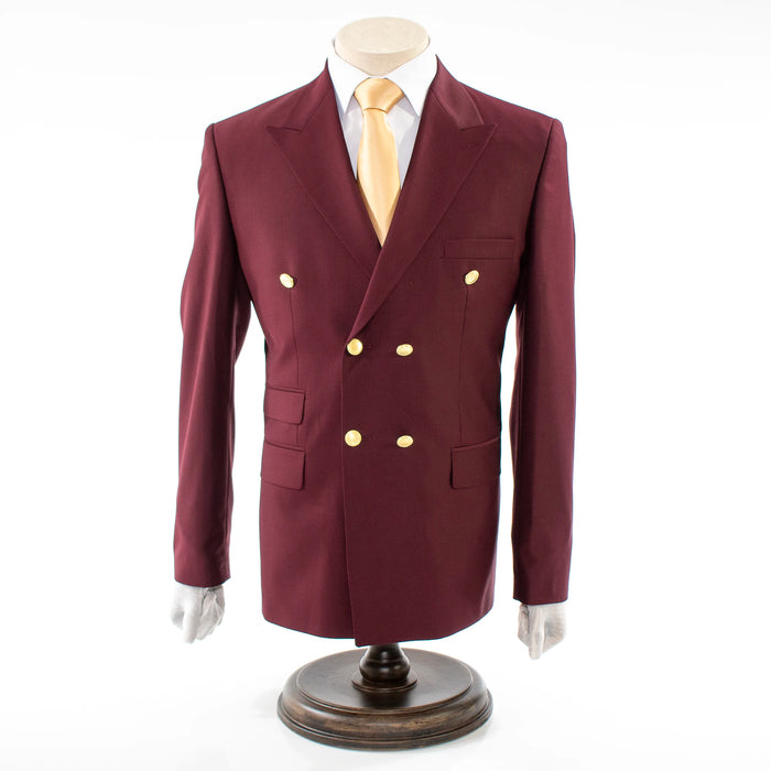 Wine Double-Breasted 2-Piece Slim-Fit Suit