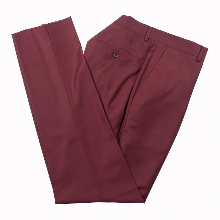 Wine Double-Breasted 2-Piece Slim-Fit Suit