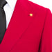Men's Dark Red Double-Breasted Slim-Fit Suit With Peak Lapels