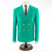 Men's Emerald Green Double-Breasted Slim-Fit Suit With Peak Lapels