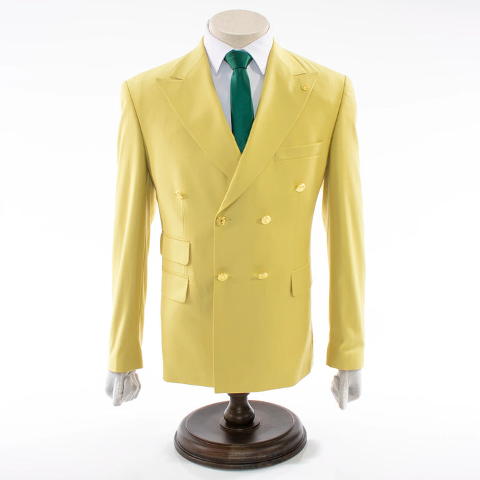 Honeysuckle Yellow Double-Breasted 2-Piece Slim-Fit Suit