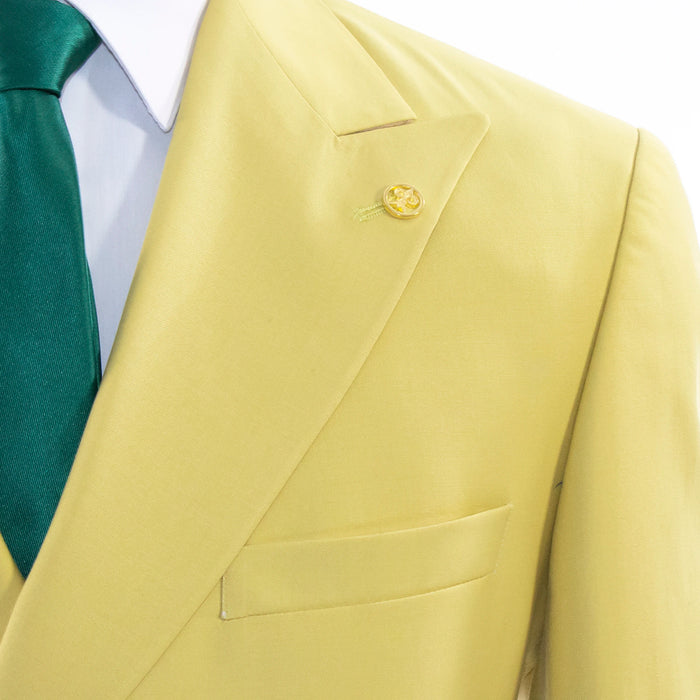 Honeysuckle Yellow Double-Breasted 2-Piece Slim-Fit Suit