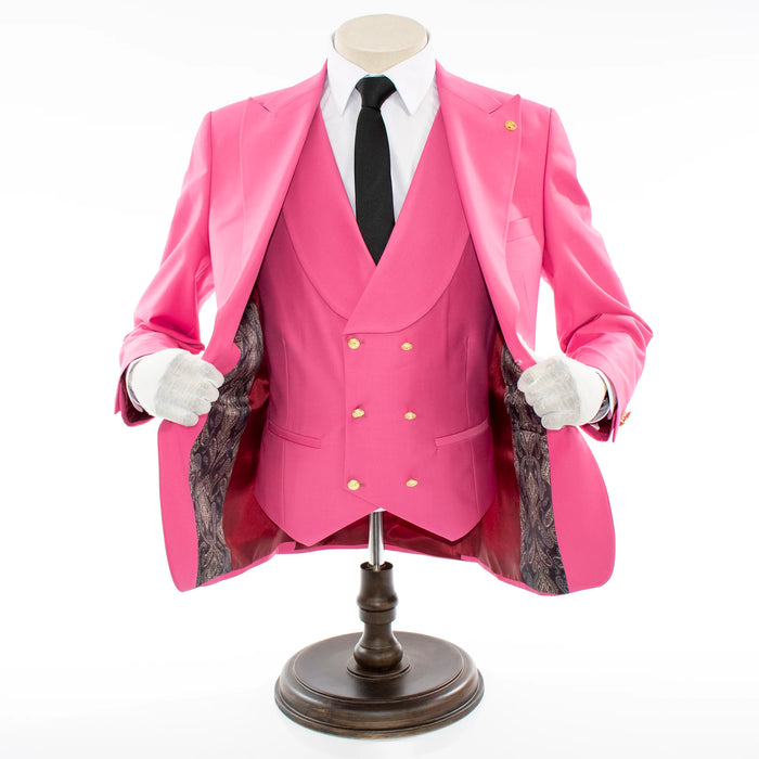 Pink 3-Piece Slim-Fit Suit