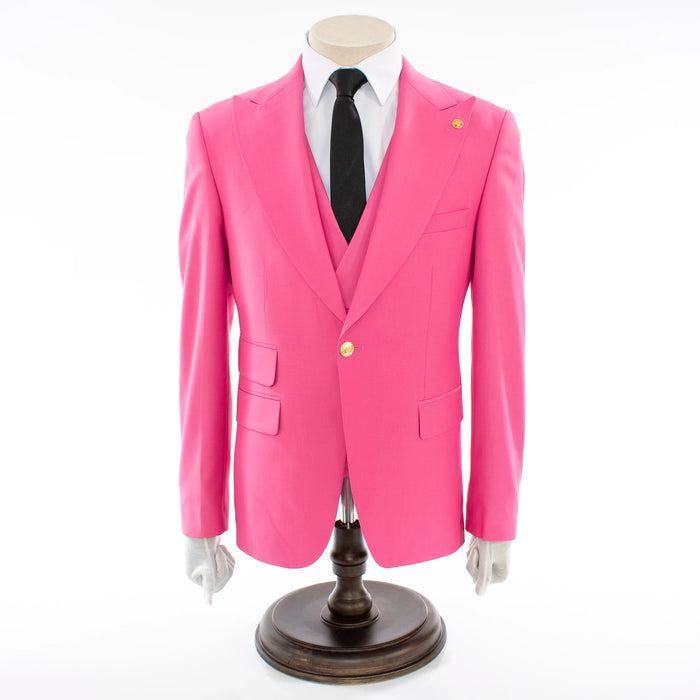 Pink 3-Piece Slim-Fit Suit