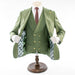 Men's Pistachio Green 3-Piece Slim-Fit Suit With Double-Breasted Vest