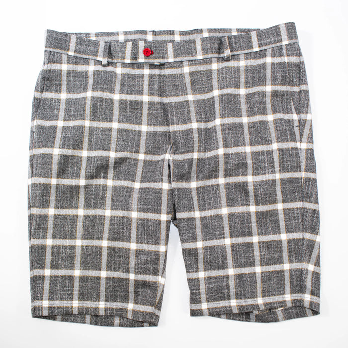 Black And Off White Plaid Shorts