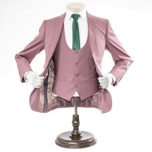 Men's Dusty Rose 3-Piece Ultra-Slim Suit