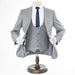 Men's Light Gray 3-Piece Ultra-Slim Suit