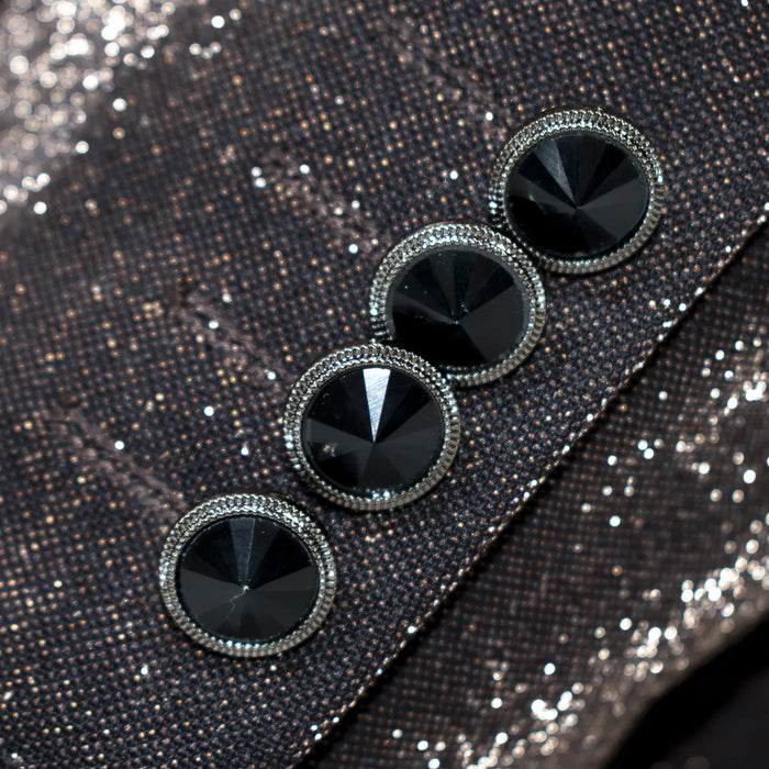 Coffee Glitter Slim-Fit 2-Piece Suit With Peak Lapels