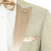 Men's White And Gold Sparkling Glitter Slim-Fit Tuxedo With Peak Lapels