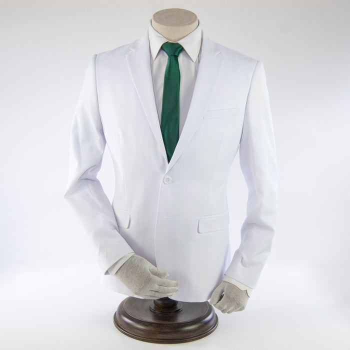 white 2-piece slim-fit suit jacket