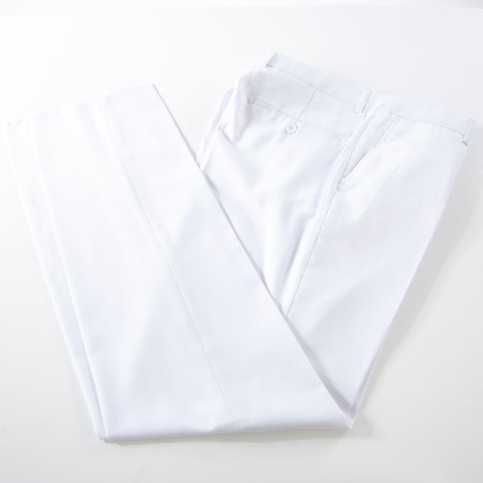 white 2-piece slim-fit suit pants