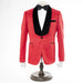 Men's Red Slim-Fit 3-Piece Velvet Tuxedo