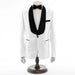 Men's White Slim-Fit 3-Piece Velvet Tuxedo