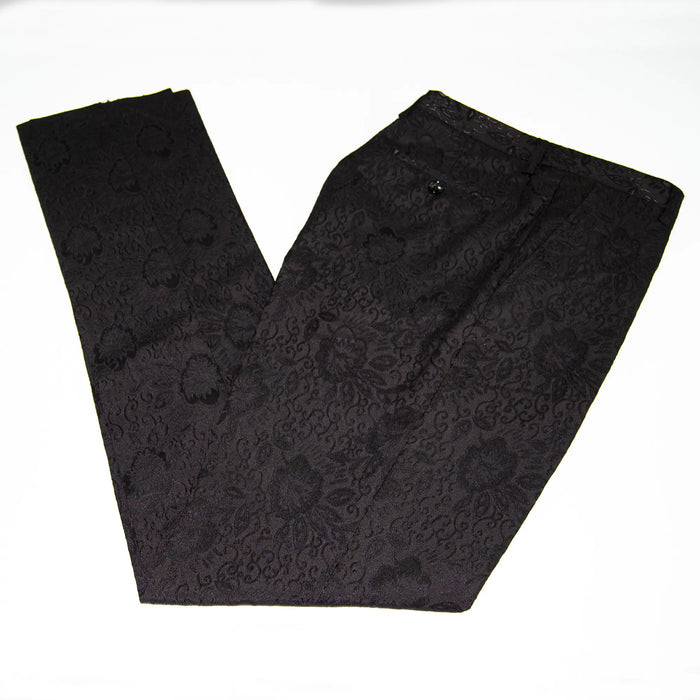 Black Floral Jacquard 2-Piece Slim-Fit Tuxedo