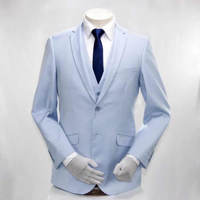 Sky Blue Premium 3-Piece Slim-Fit Suit