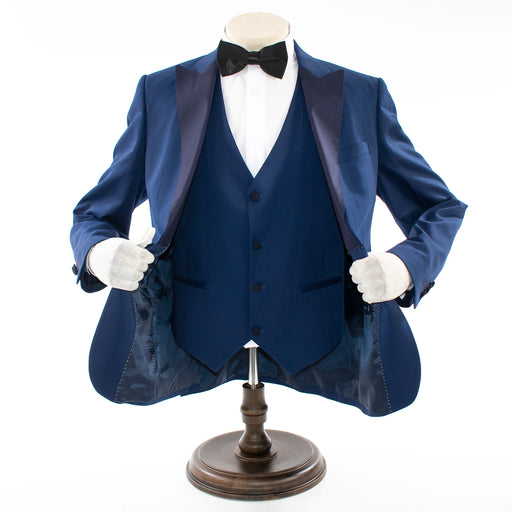 Men's Navy Blue Birdseye Tuxedo Vest