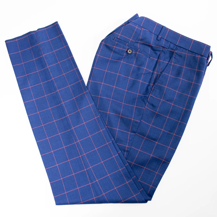 Sapphire Windowpane Check 3-Piece Tailored-Fit Suit