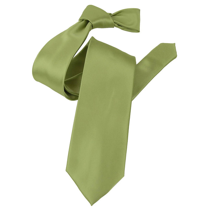 Pickle Green Satin Slim-Width Necktie