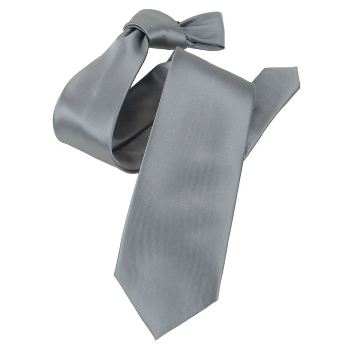 Dark Silver Satin Necktie