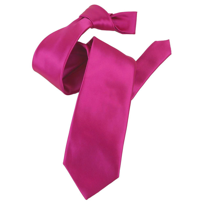Hot Pink Satin Slim-Width Necktie