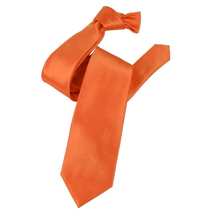 Orange Satin Slim-Width Necktie