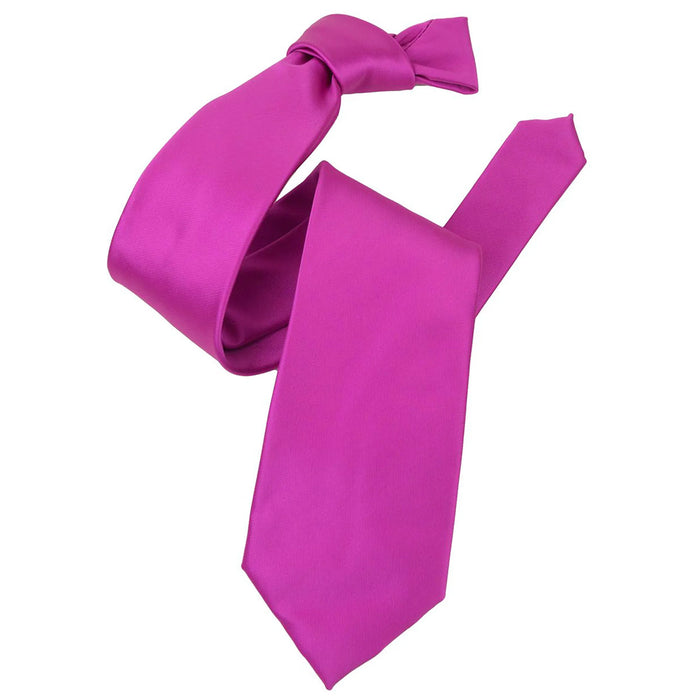 Fuchsia Pink Satin Necktie