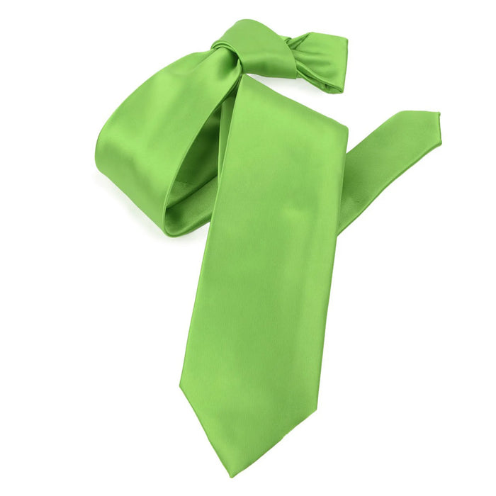 Apple Green Satin Slim-Width Necktie