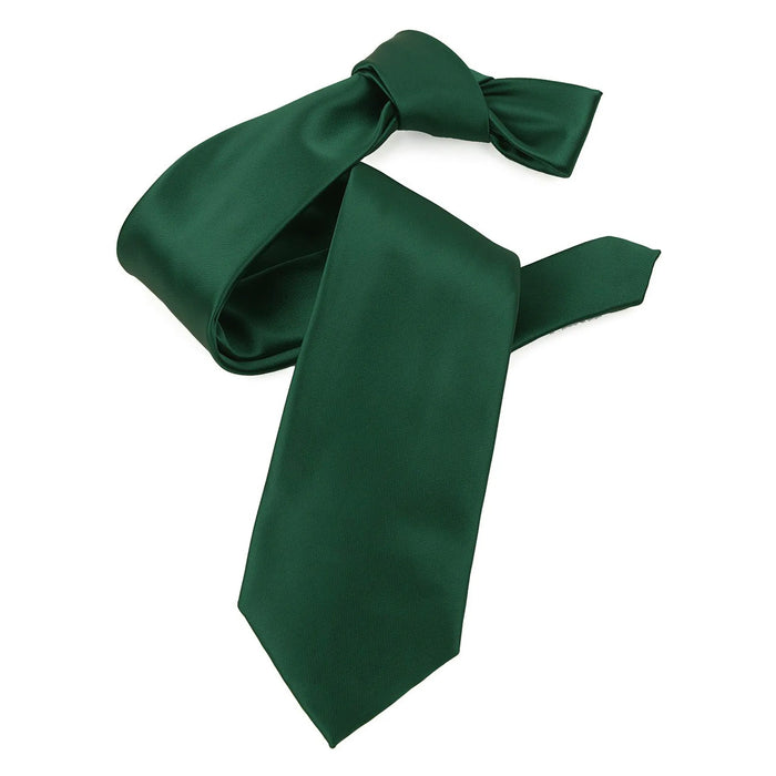 Forest Green Satin Slim-Width Necktie