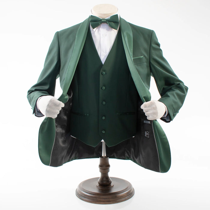 Hunter Green 3-Piece Tailored-Fit Tuxedo with Shawl Lapel