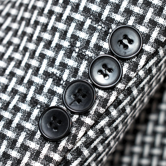 Black Weave Pattern 3-Piece Tailored-Fit Suit
