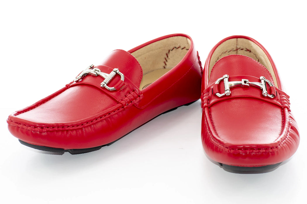 Red Leather With Horsebit Driver Loafer