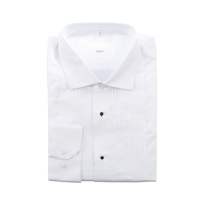 Men's White Regular-Fit Tuxedo Dress Shirt With Standard Collar