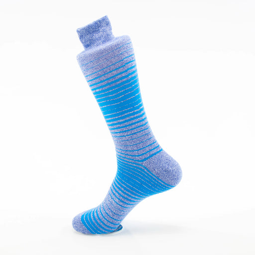 Men's Ice Blue Striped Dress Socks