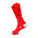 Men's Red Polka Dot Designer Dress Socks