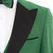 Men's Green Glitter 3-Piece Tuxedo Peak Lapel