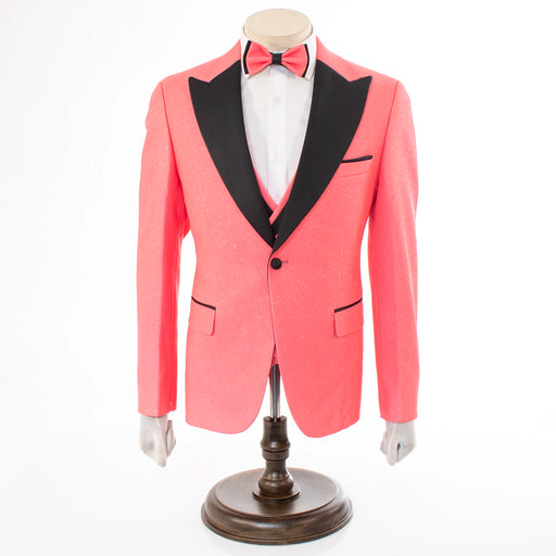 Men's Coral Pink Glittering 3-Piece Tuxedo