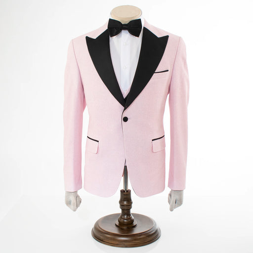 Men's Salmon Pink Glitter 3-Piece Tuxedo
