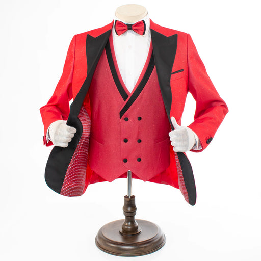 Men's Red Glitter 3-Piece Tuxedo Vest