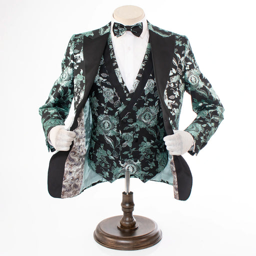 Men's Green Paisley 3-Piece Tuxedo Vest