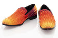 Men's Red And Orange Spiked Loafer Outsole, Toe
