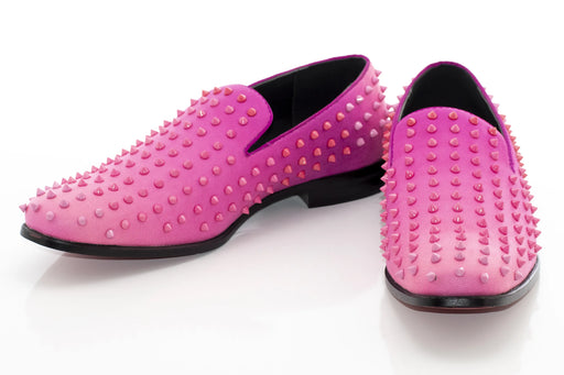 Men's Pink Spiked Loafer Toe, Outsole