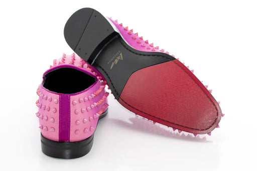 Men's Pink Spiked Loafer Rear, Sole