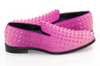 Men's Pink Spiked Loafer Sideview, Heel