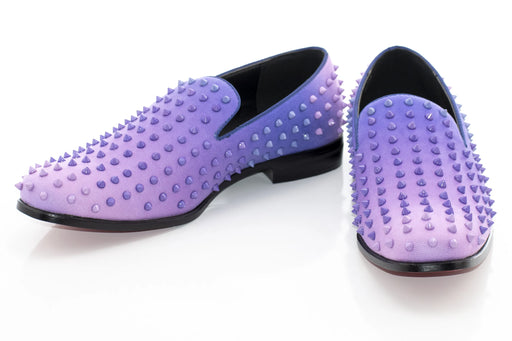 Men's Purple Spiked Loafer Toe, Outsole