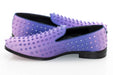 Men's Purple Spiked Loafer Sideview, Heel
