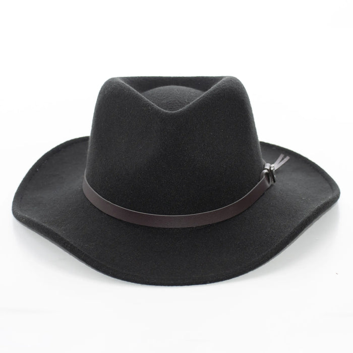 Black Outback Hat with Leather Band