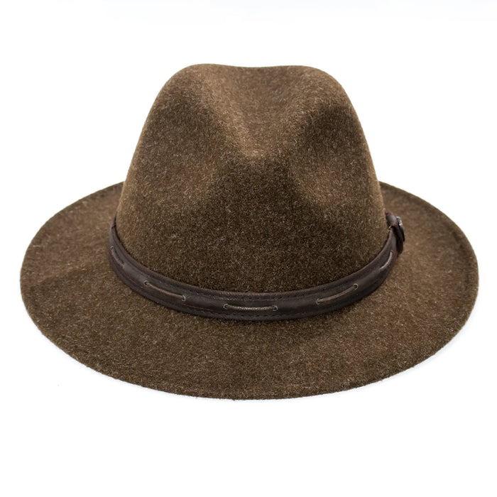 Chocolate Brown Safari Hat with Leather Band