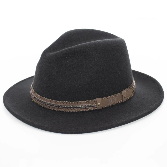 Black Safari Hat with Leather Band