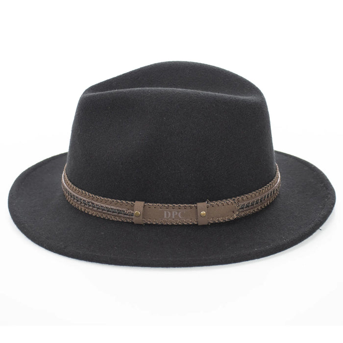 Black Safari Hat with Leather Band